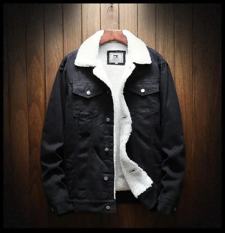 Men's Sherpa Denim Winter Jacket