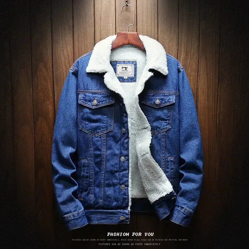 Men's Sherpa Denim Winter Jacket
