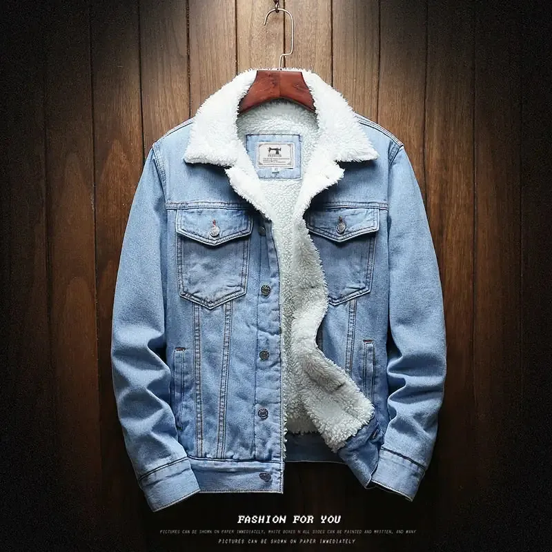 Men's Sherpa Denim Winter Jacket