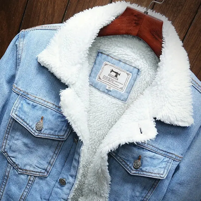Men's Sherpa Denim Winter Jacket