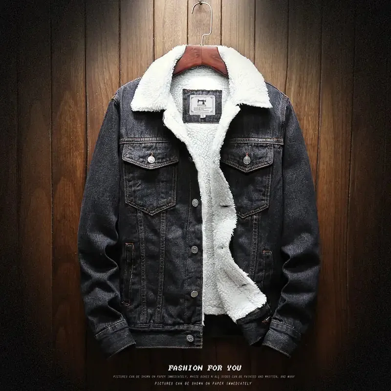 Men's Sherpa Denim Winter Jacket