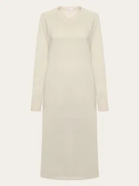 Merino mid length v-neck dress - RWS - Kelp