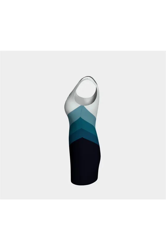 Ocean Blue Bias Bodycon Dress