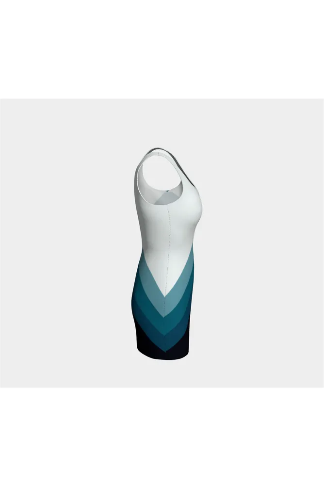 Ocean Blue Bias Bodycon Dress