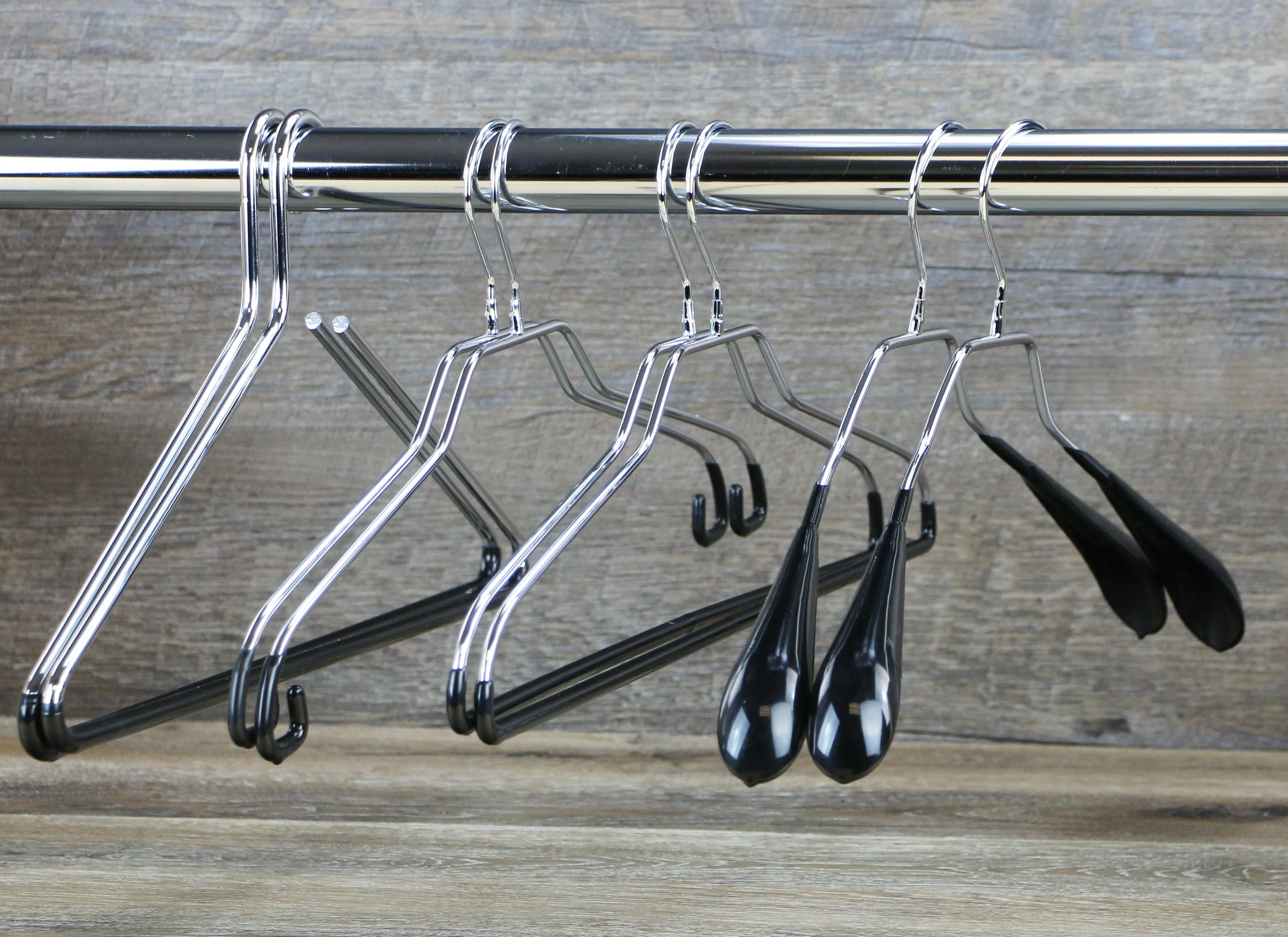 Opticrome Suit Hanger with Skirt Hooks, Black
