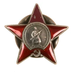 Original Soviet WWII Order of the Red Star (1561567) for Lieutenant Stepan Shinkarenko - One of First to Cross Oder River - Awarded for Actions in Berlin