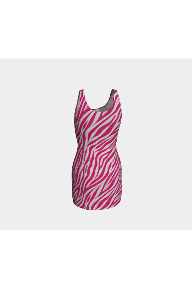 Peacock Pink Zebra Print Bodycon Dress