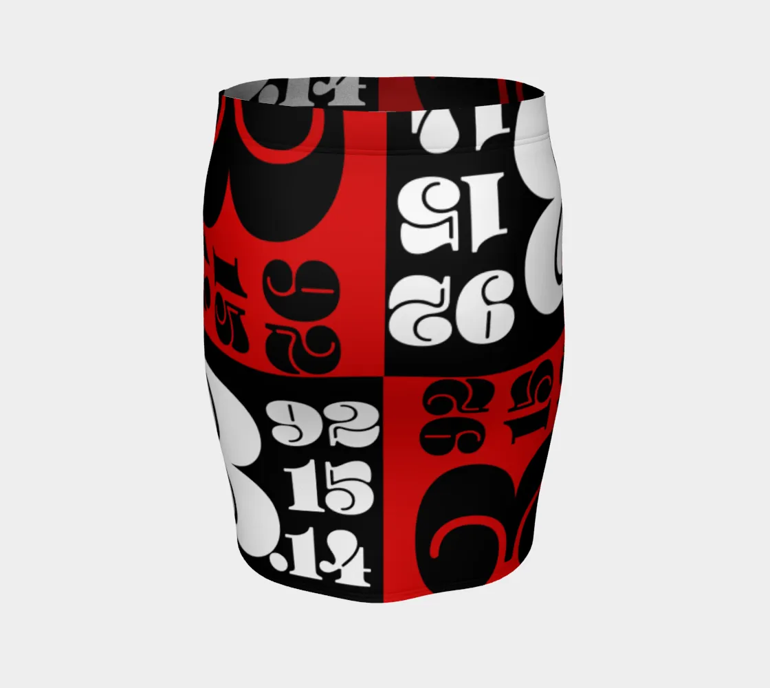 Pi Print Fitted Skirt