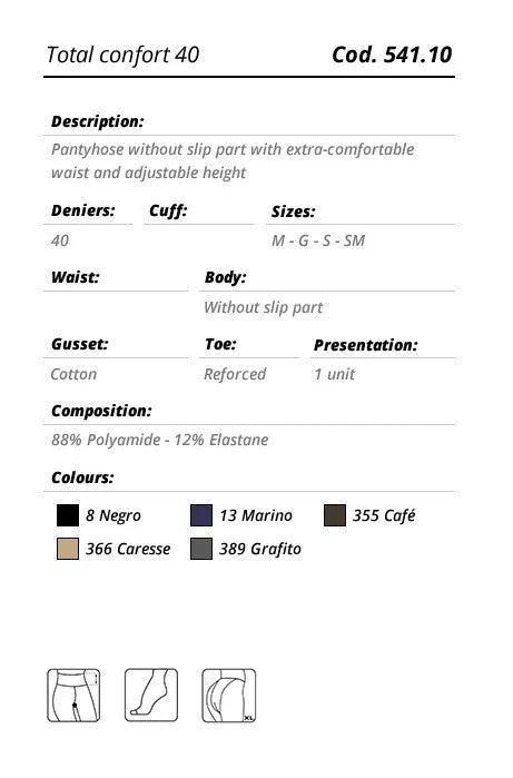 PLATINO TOTAL CONFORT 40 Den Pantyhose