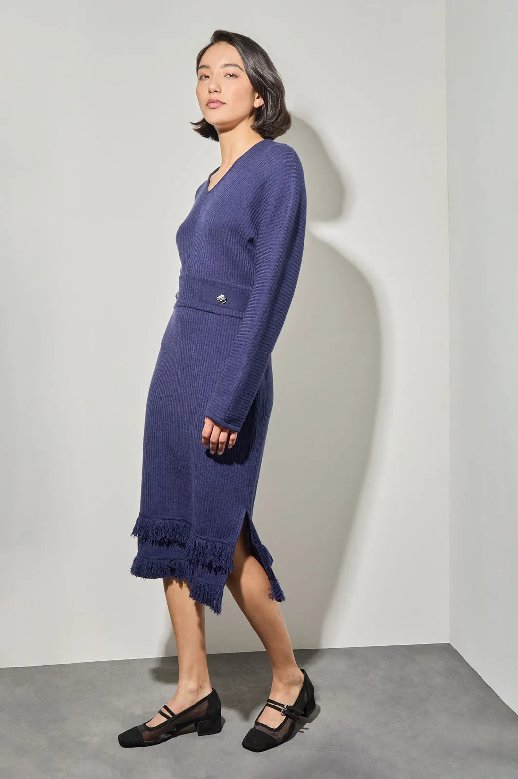 Ribbed Cozy Knit Midi Dress