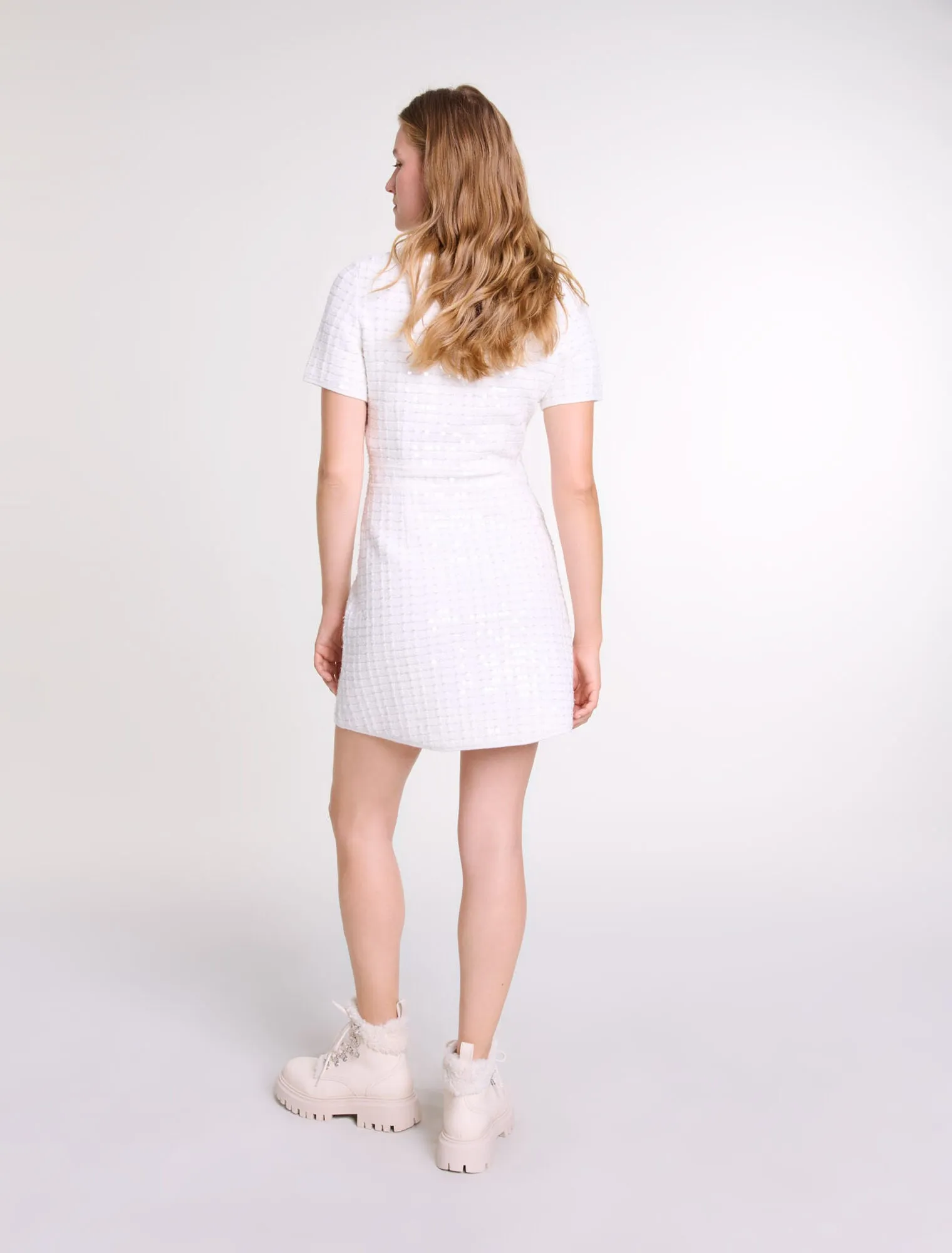 Sequin knit short dress