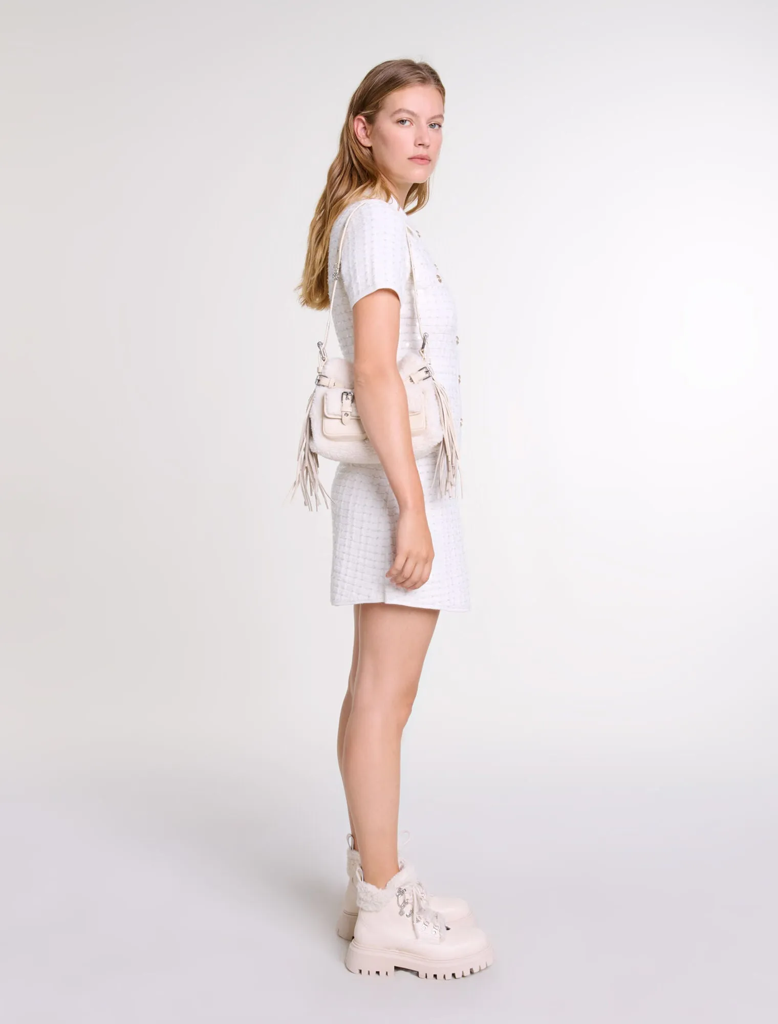 Sequin knit short dress