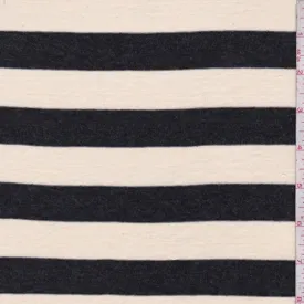 Slate/Cream Stripe T-Shirt Knit Fabric