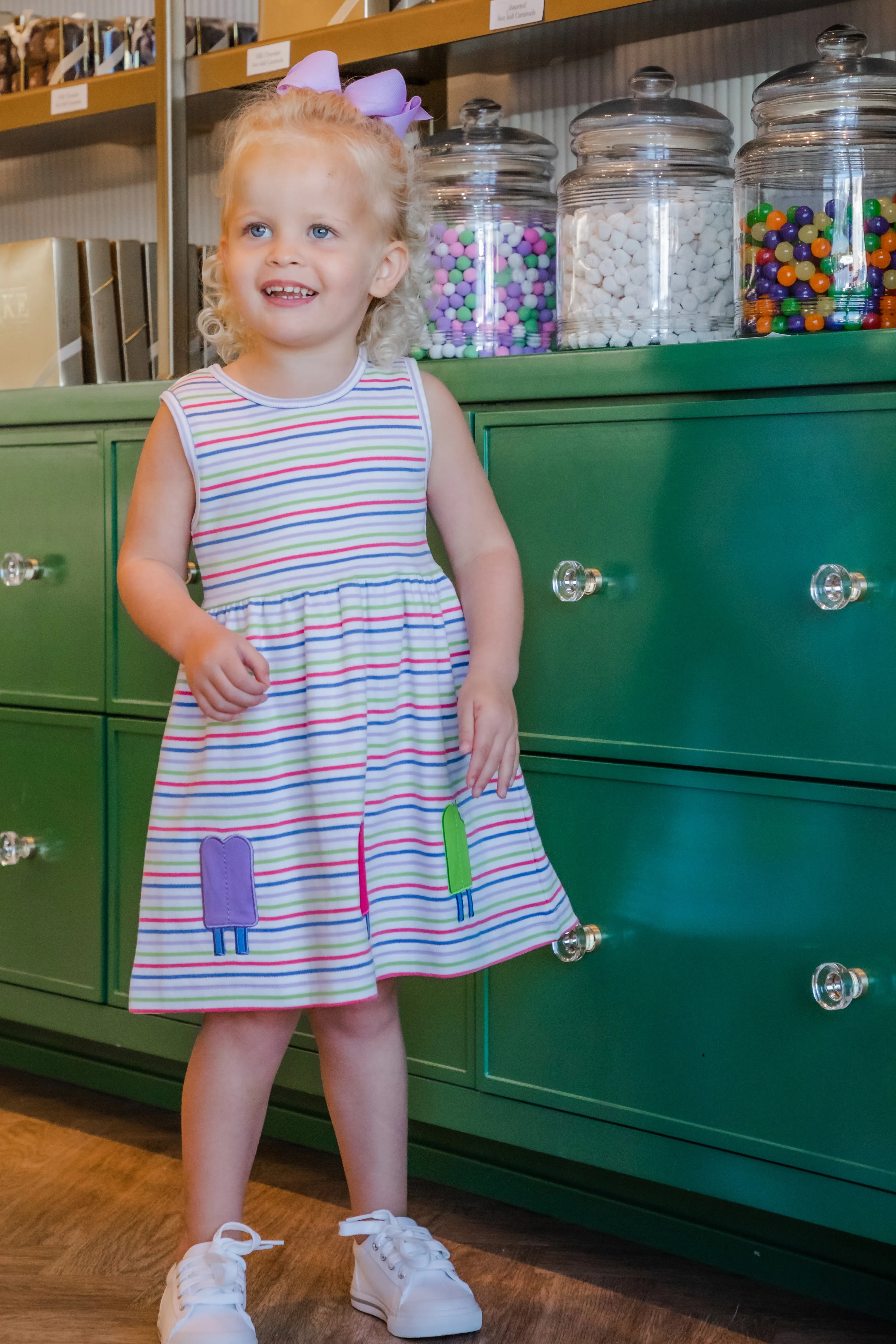 Stripe Knit Dress With Popsicles