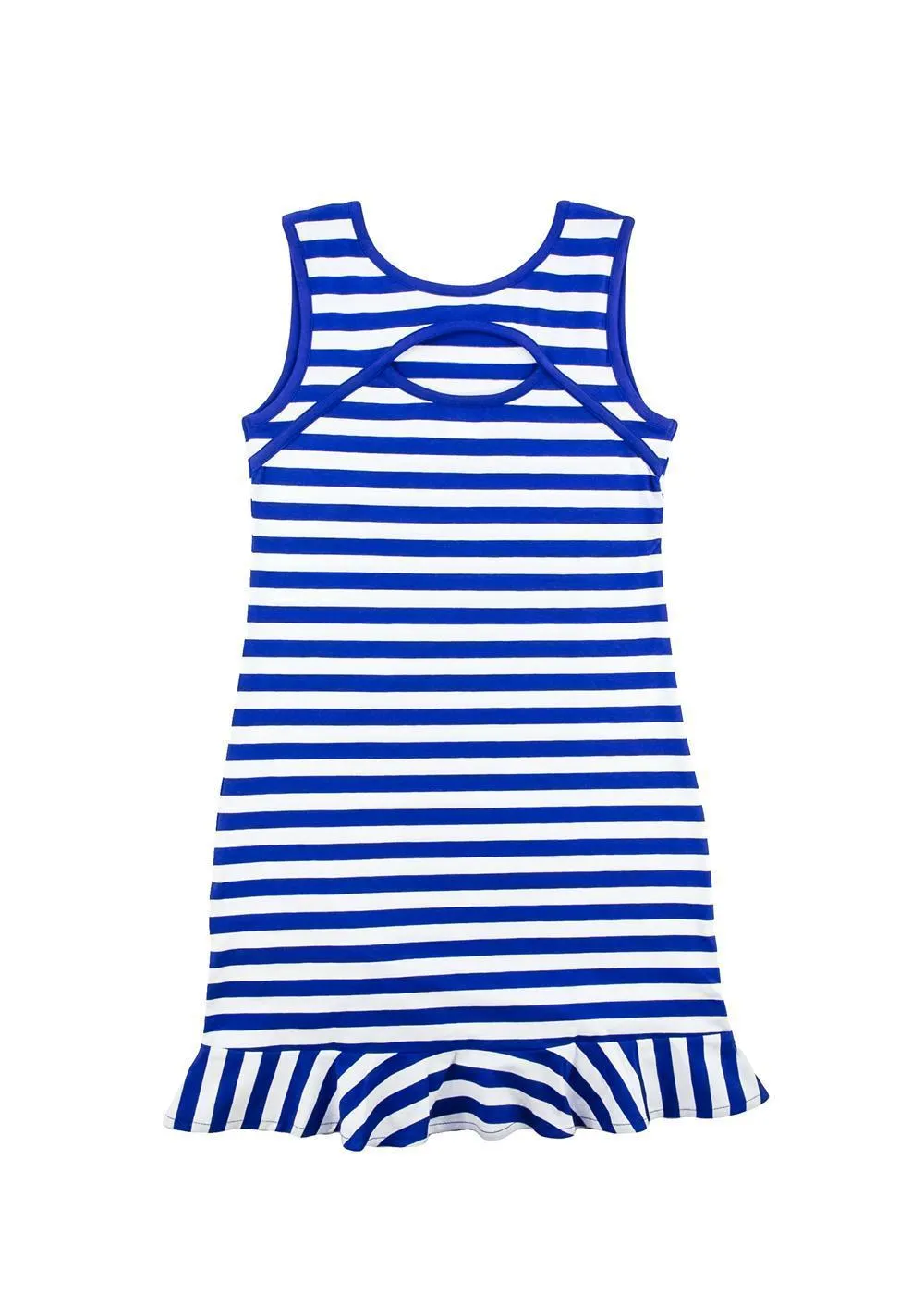 Stripe Knit Ruffle Hem Dress