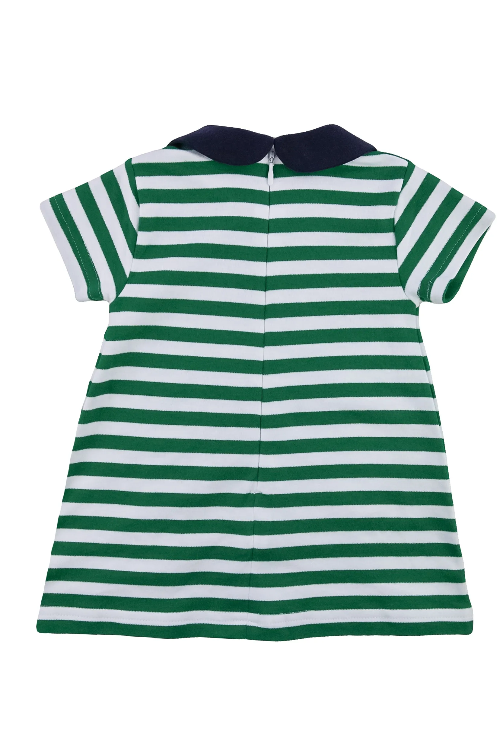 Stripe Knit Yoke Dress With Apple