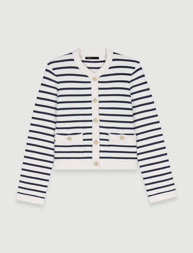STRIPED KNIT CARDIGAN