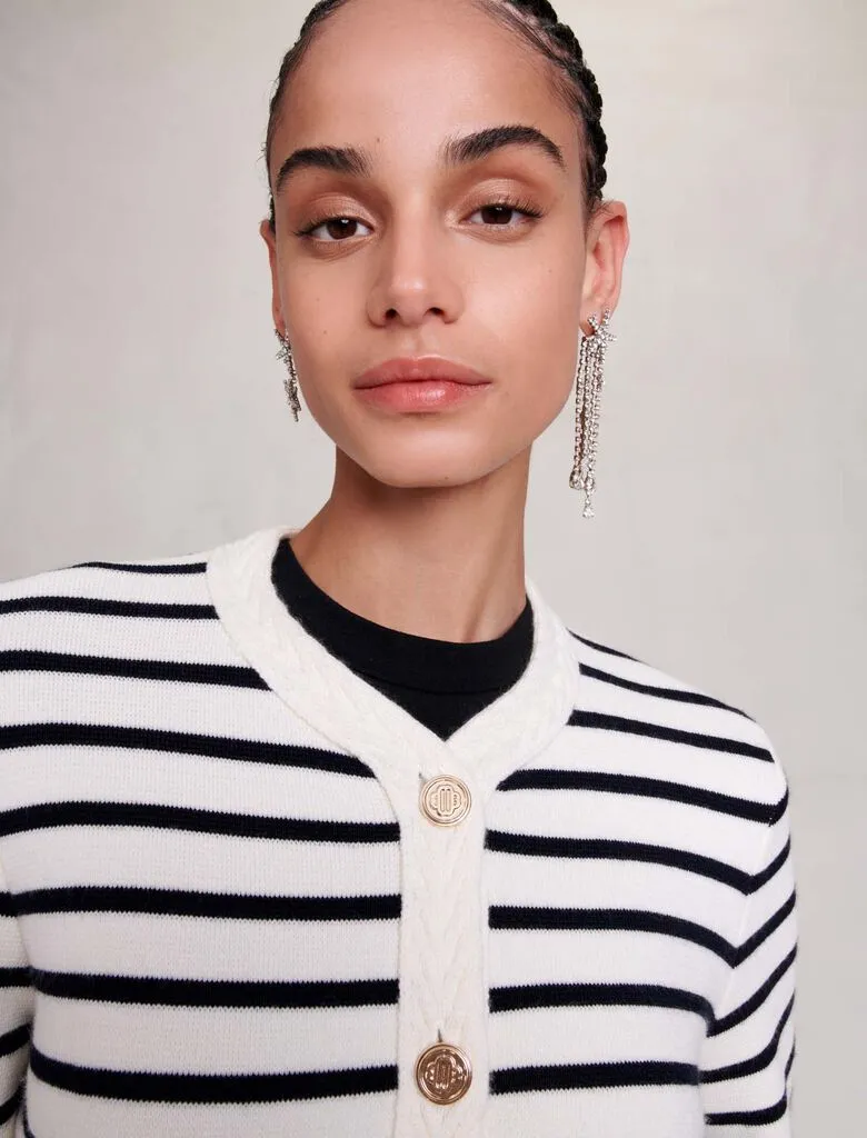 STRIPED KNIT CARDIGAN