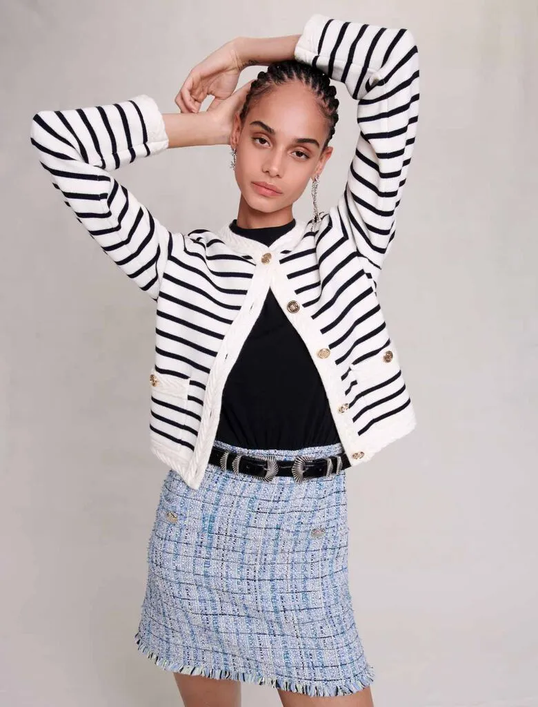 STRIPED KNIT CARDIGAN