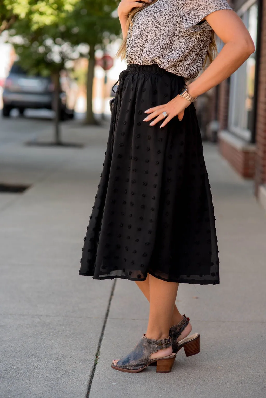 Textured Dot Skirt