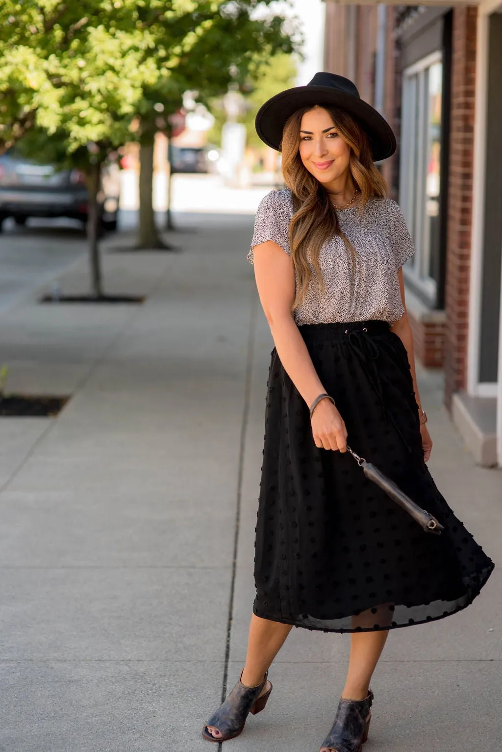 Textured Dot Skirt