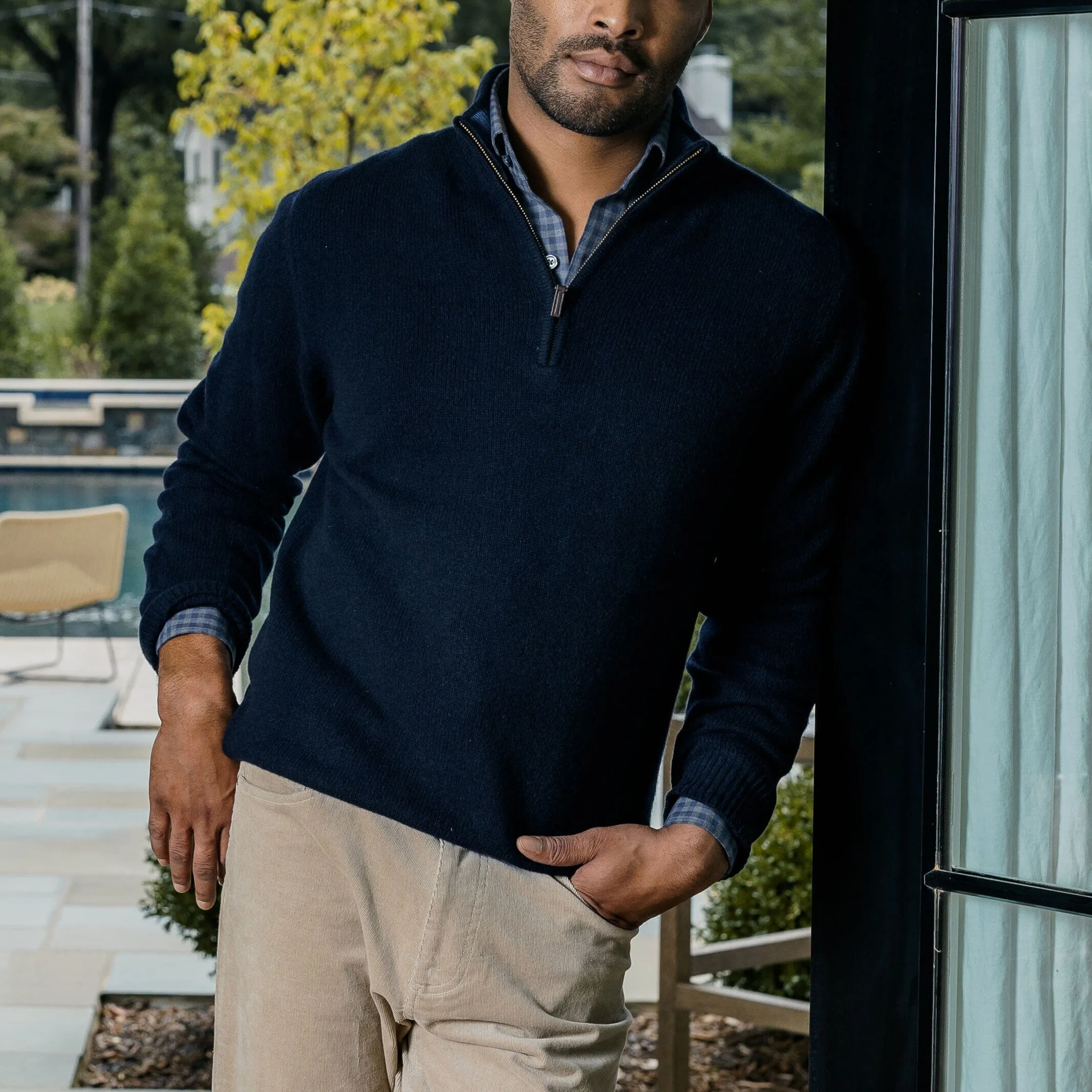 The Navy Ashton Quarter-Zip Sweater