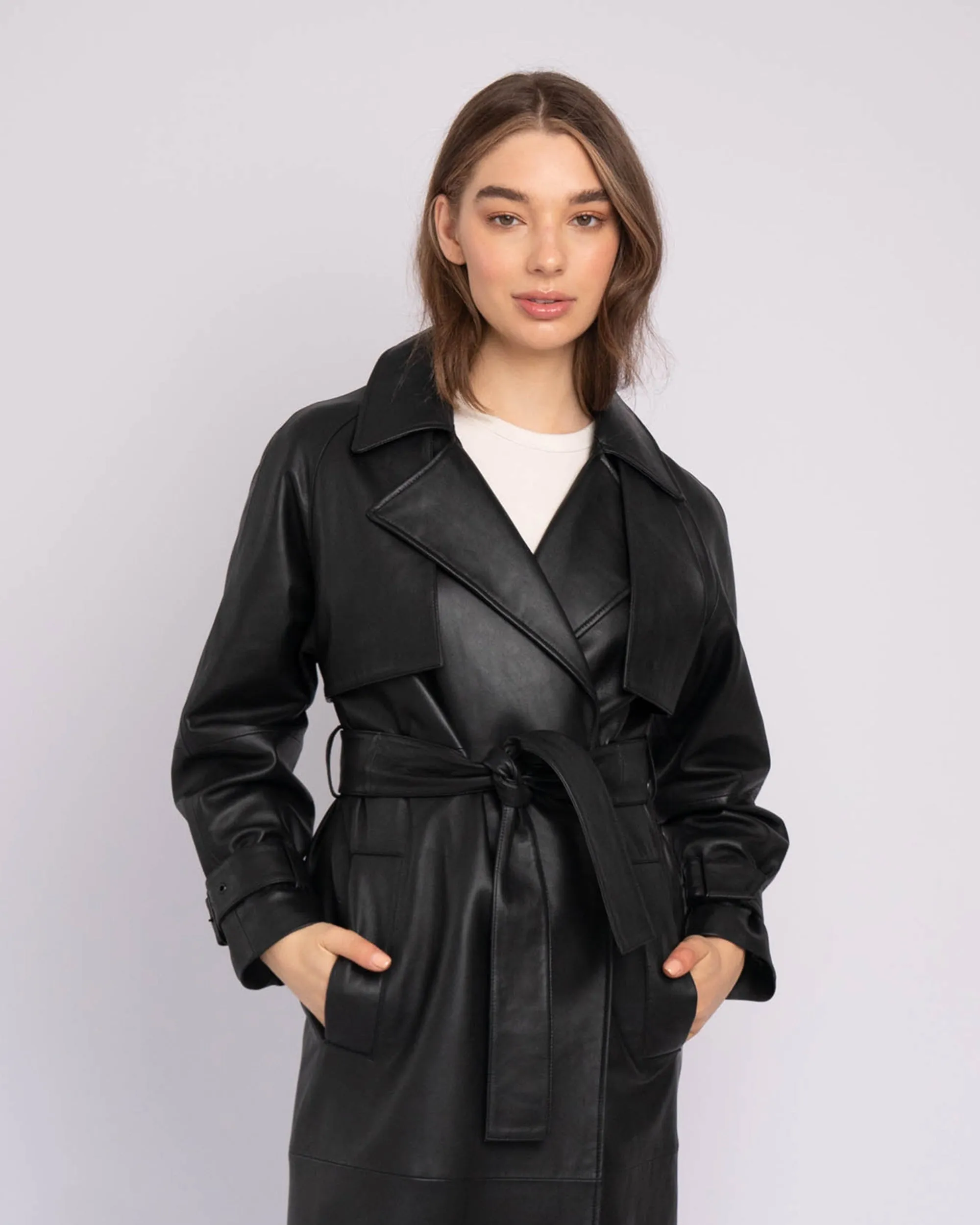 Venice | Leather Trench Coat