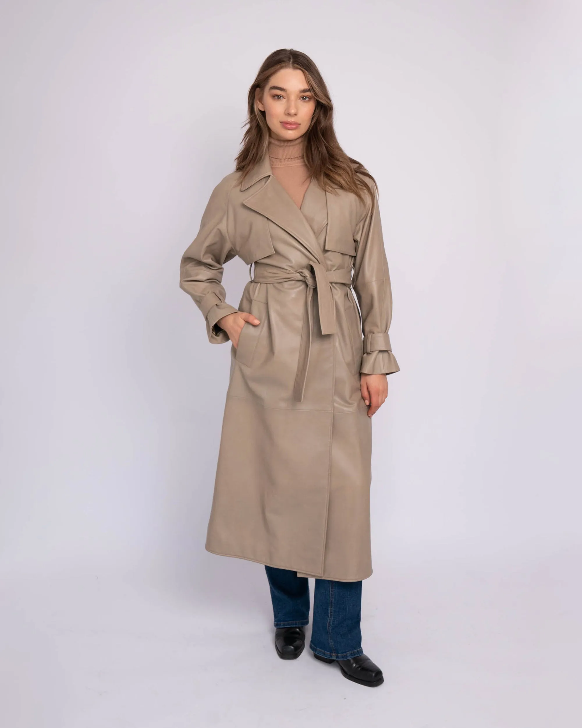 Venice | Leather Trench Coat
