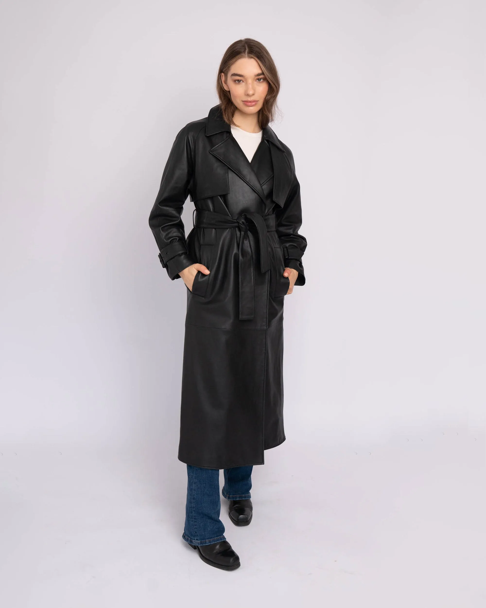 Venice | Leather Trench Coat