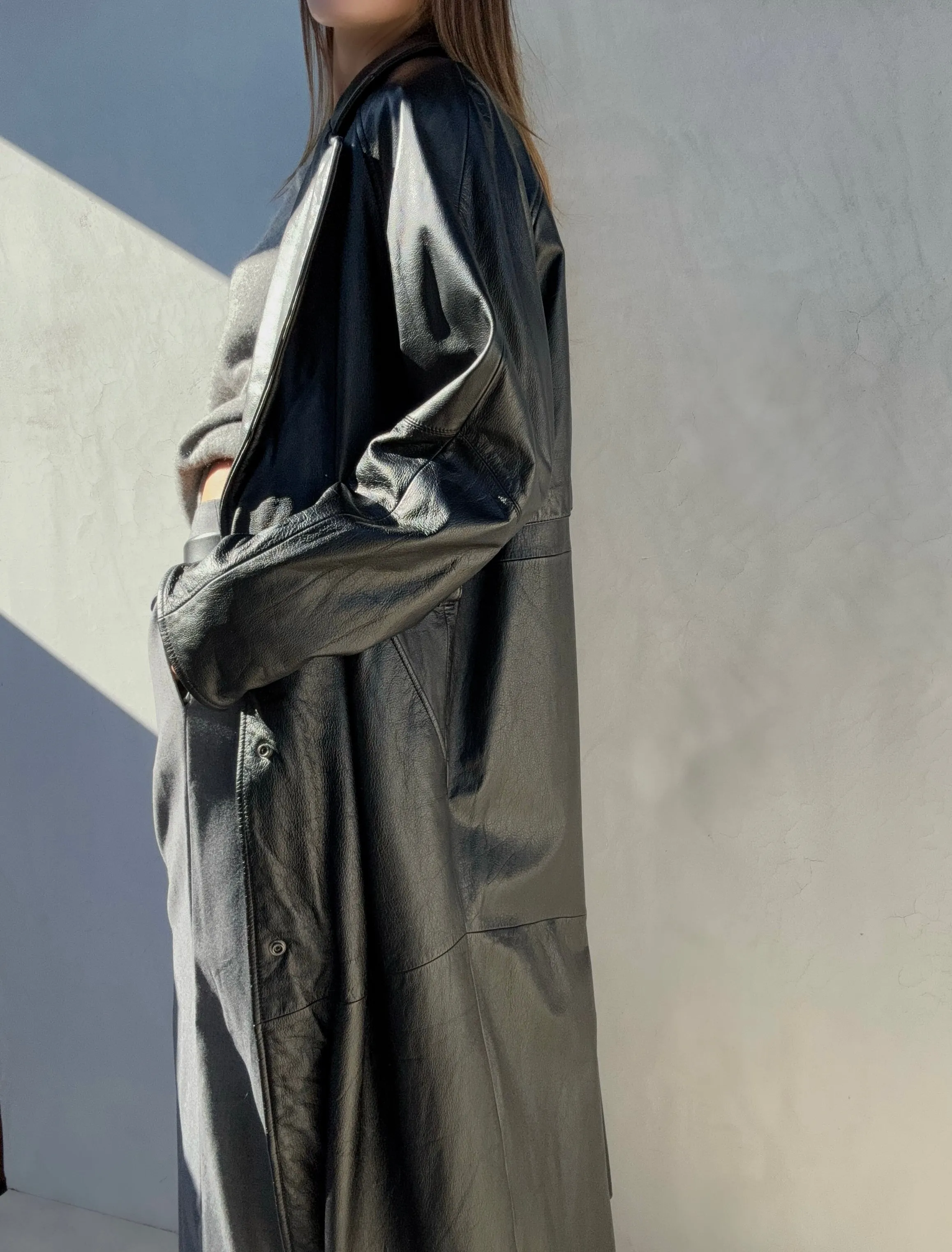 Vintage Leather Trench Coat