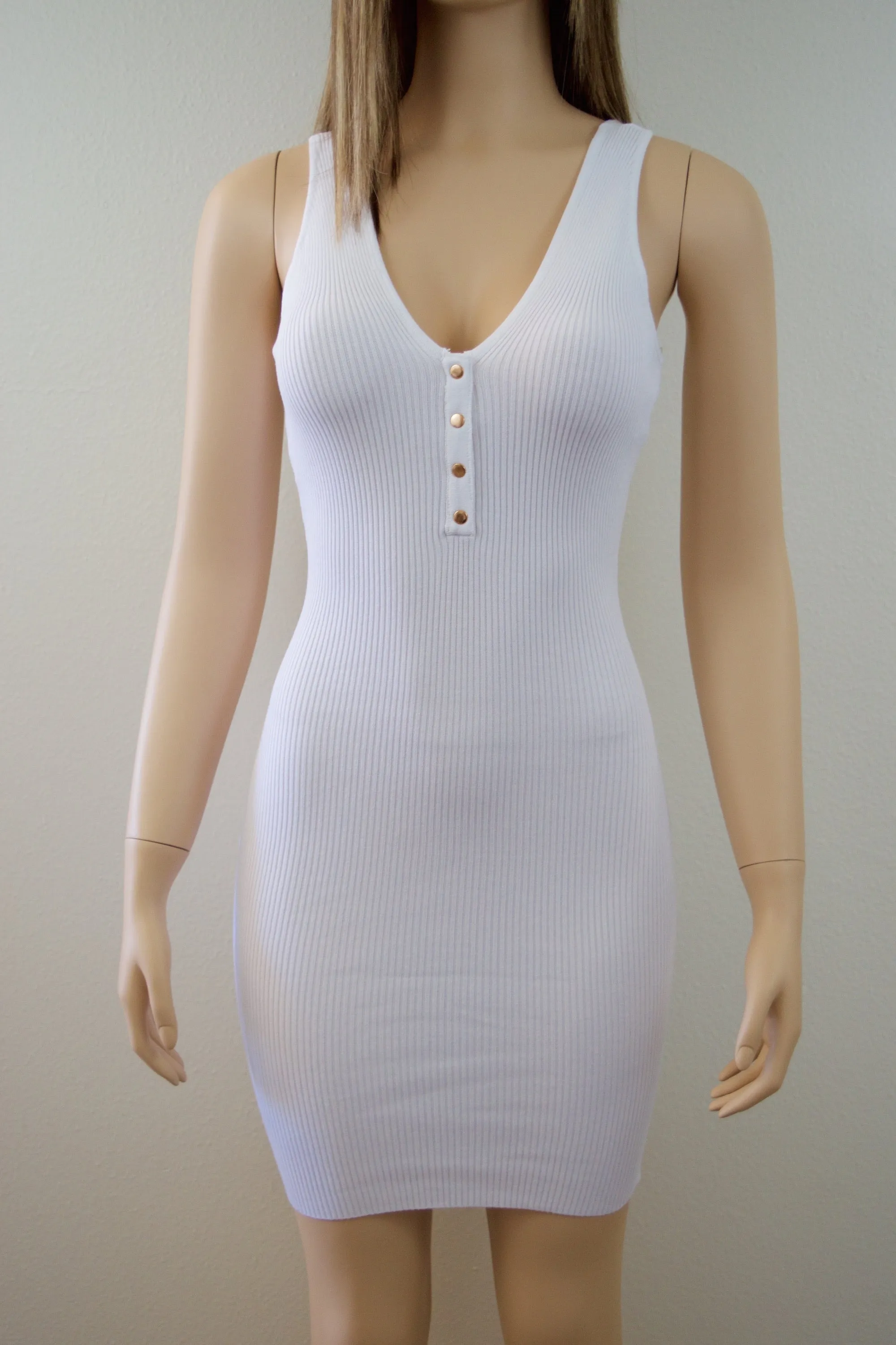 White Knit Mini Dress