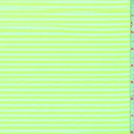 White/Neon Lime Stripe T-Shirt Knit Fabric