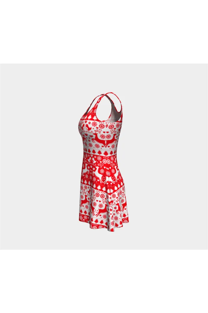 Woodsy Christmas Flare Dress
