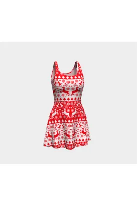 Woodsy Christmas Flare Dress