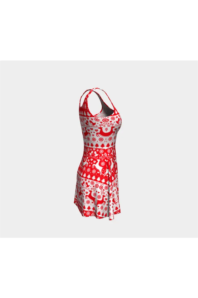 Woodsy Christmas Flare Dress